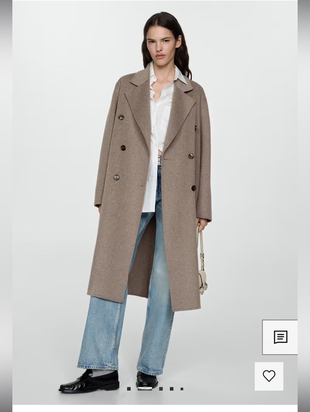 Mango HANDMADE OVERSIZED WOOL COAT MSRP $299.99 SOLD OUT (worn in photo only)